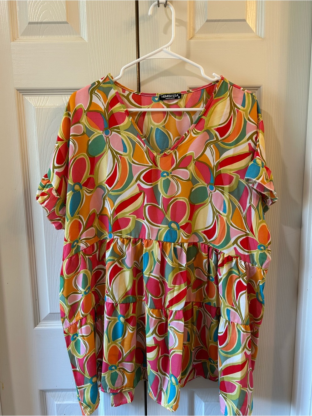 Heimish USAMulticolor Floral Tiered Shirt 2xl